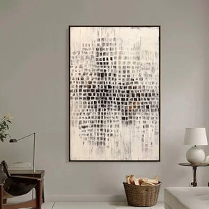URBAN GRID: Textured Minimalist Abstract Painting for Modern Decor