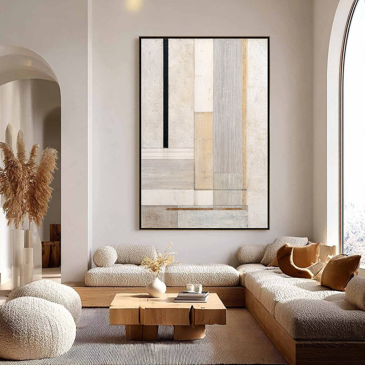 URBAN GRID: Textured Minimalist Architectural Abstract Painting