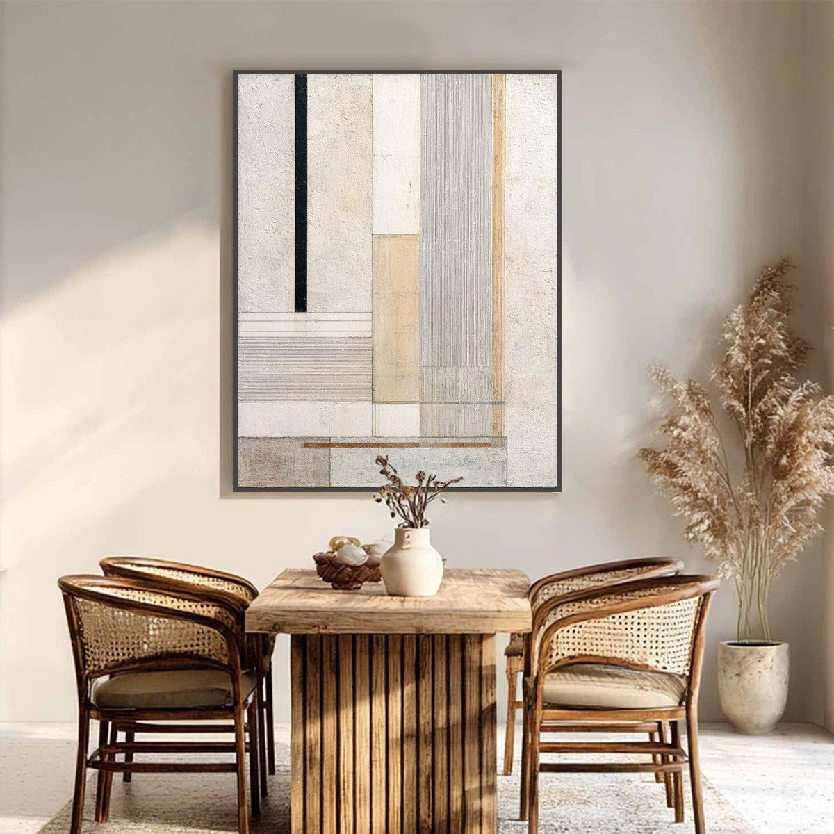 URBAN GRID: Textured Minimalist Architectural Abstract Painting
