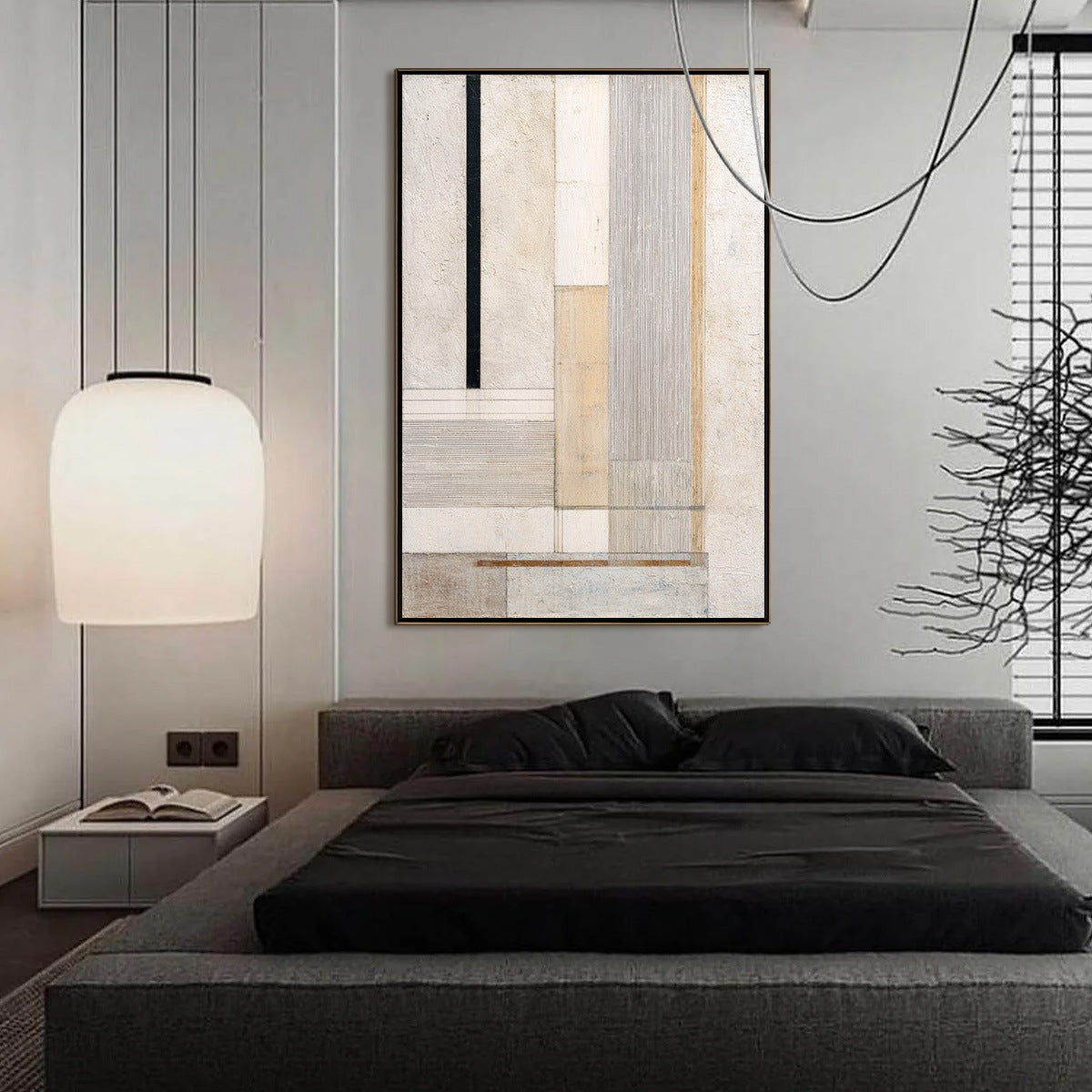 URBAN GRID: Textured Minimalist Architectural Abstract Painting