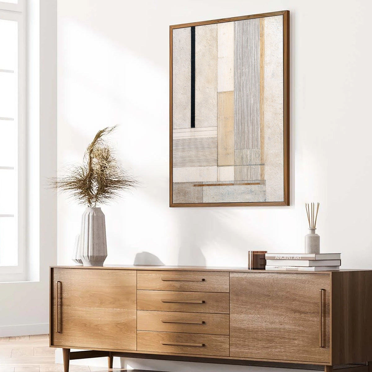 URBAN GRID: Textured Minimalist Architectural Abstract Painting