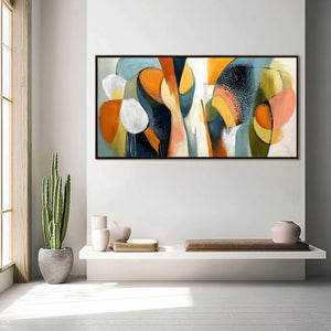 URBAN JUBILEE: Large Colorful Abstract Textured Oil Painting for Modern Decor