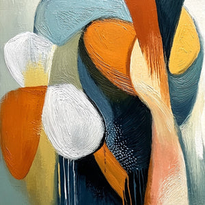 URBAN JUBILEE: Large Colorful Abstract Textured Oil Painting for Modern Decor