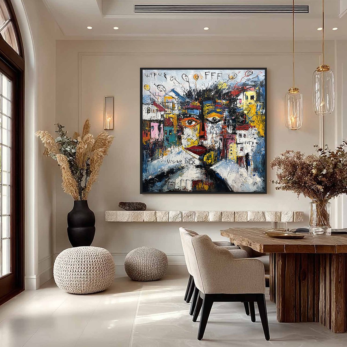 URBAN MINDSCAPE: Expressive Abstract Portrait Painting with Heavy Texture