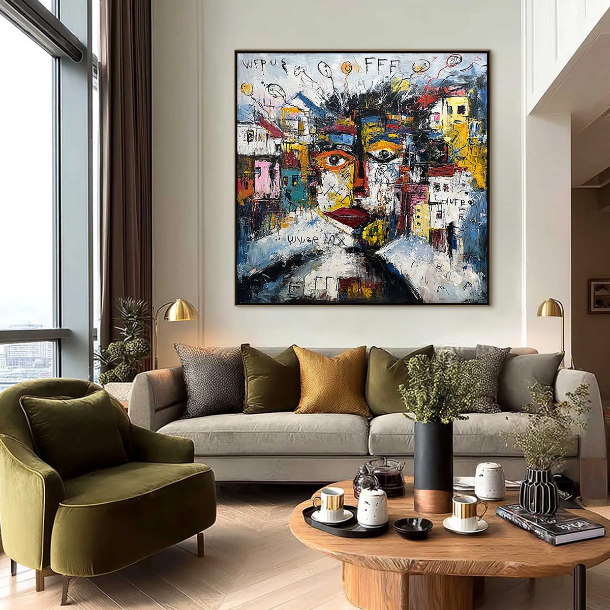 URBAN MINDSCAPE: Expressive Abstract Portrait Painting with Heavy Texture