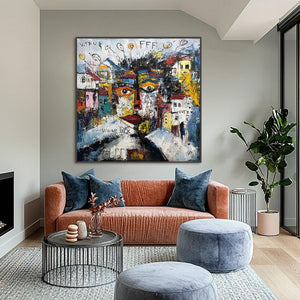 URBAN MINDSCAPE: Expressive Abstract Portrait Painting with Heavy Texture