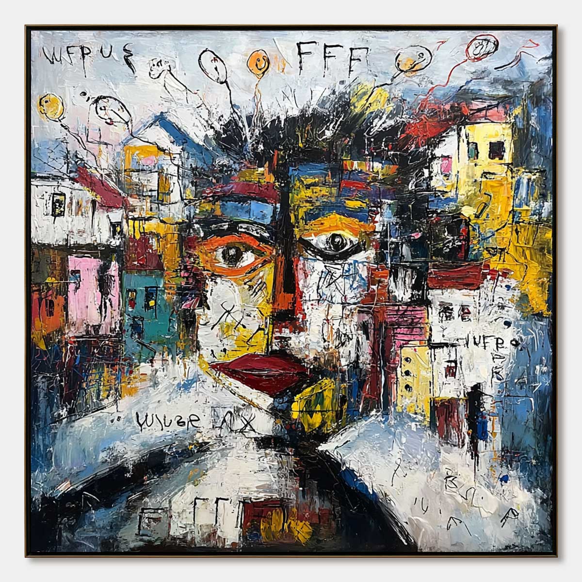 URBAN MINDSCAPE: Expressive Abstract Portrait Painting with Heavy Texture