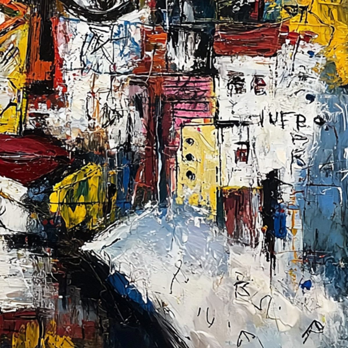 URBAN MINDSCAPE: Expressive Abstract Portrait Painting with Heavy Texture