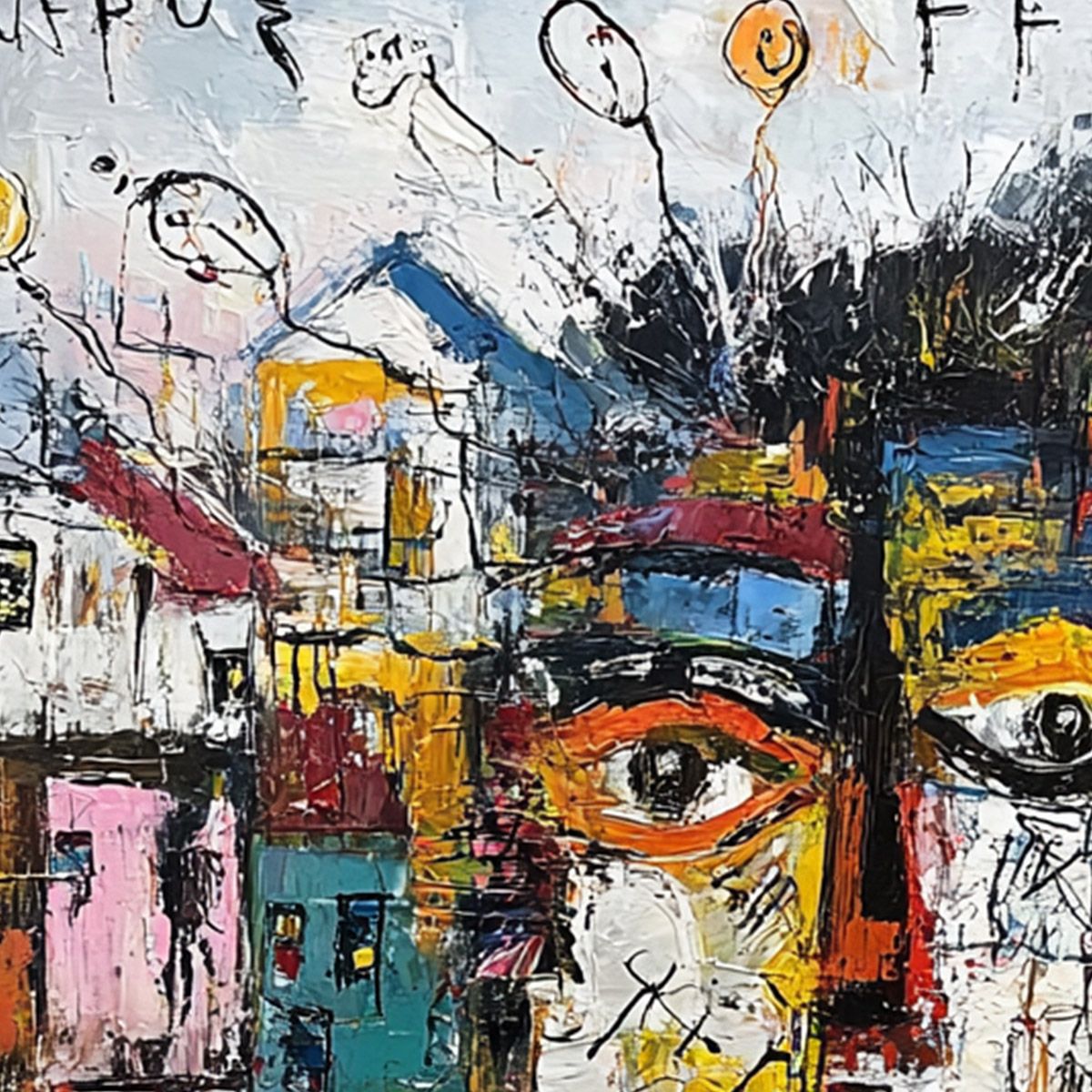 URBAN MINDSCAPE: Expressive Abstract Portrait Painting with Heavy Texture