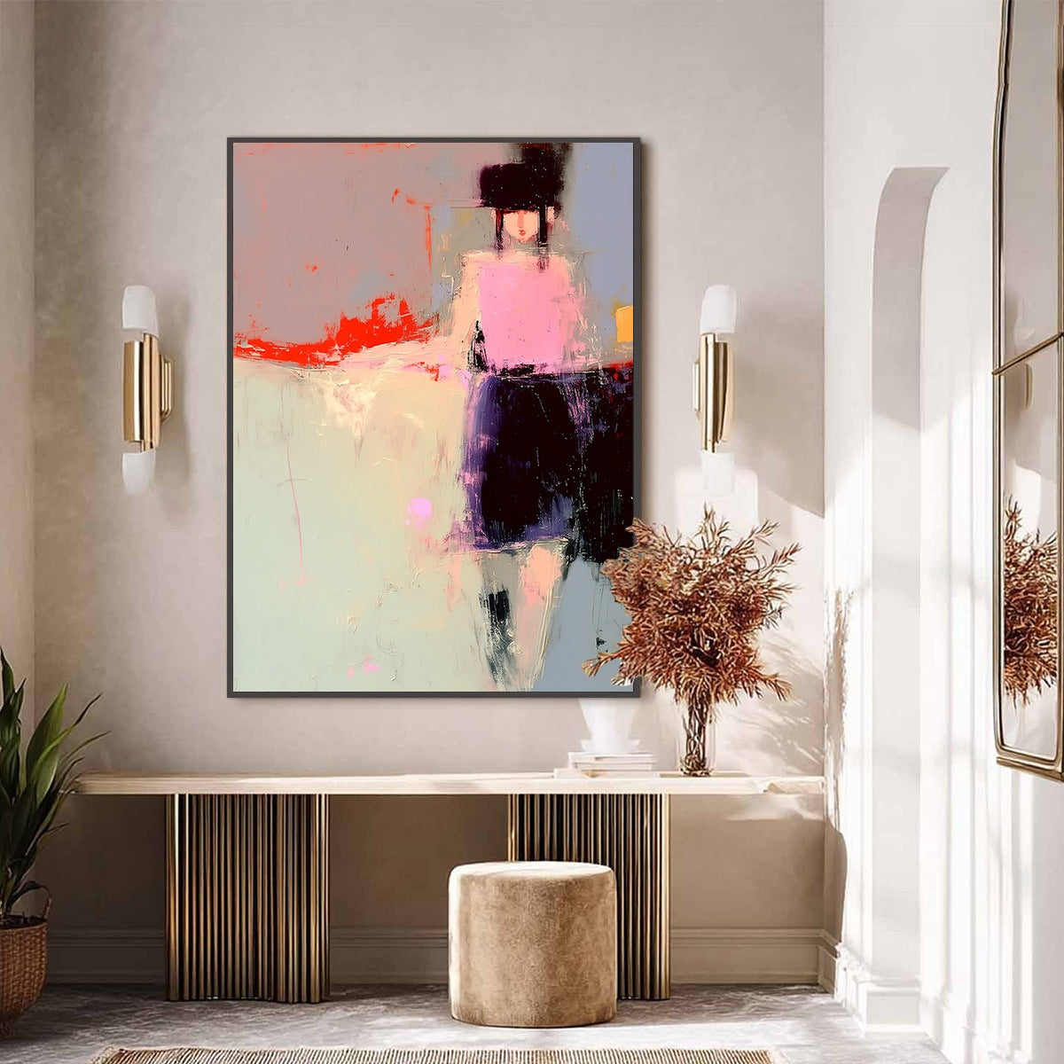 URBAN MUSE: Abstract Figurative Portrait Oil Painting