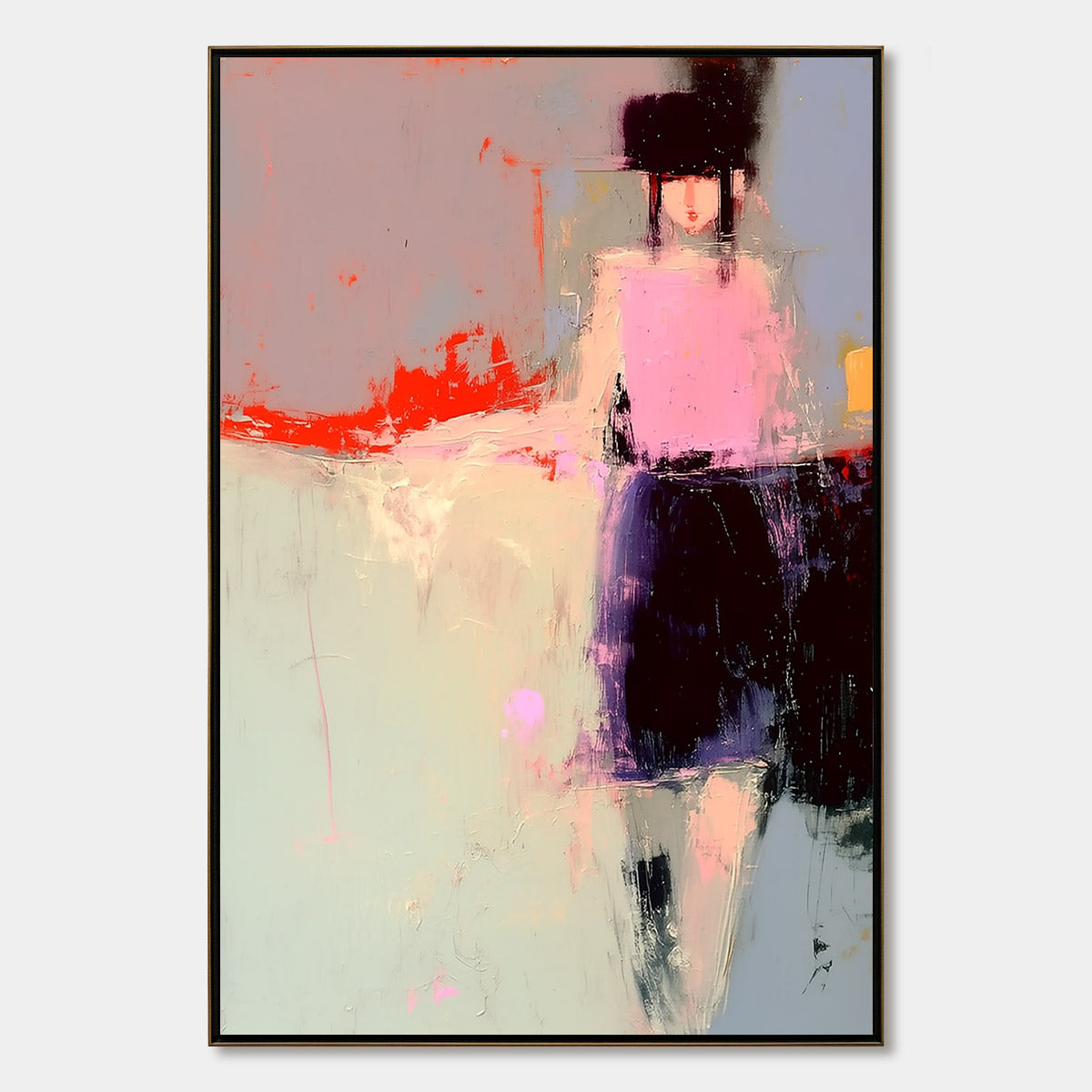 URBAN MUSE: Abstract Figurative Portrait Oil Painting