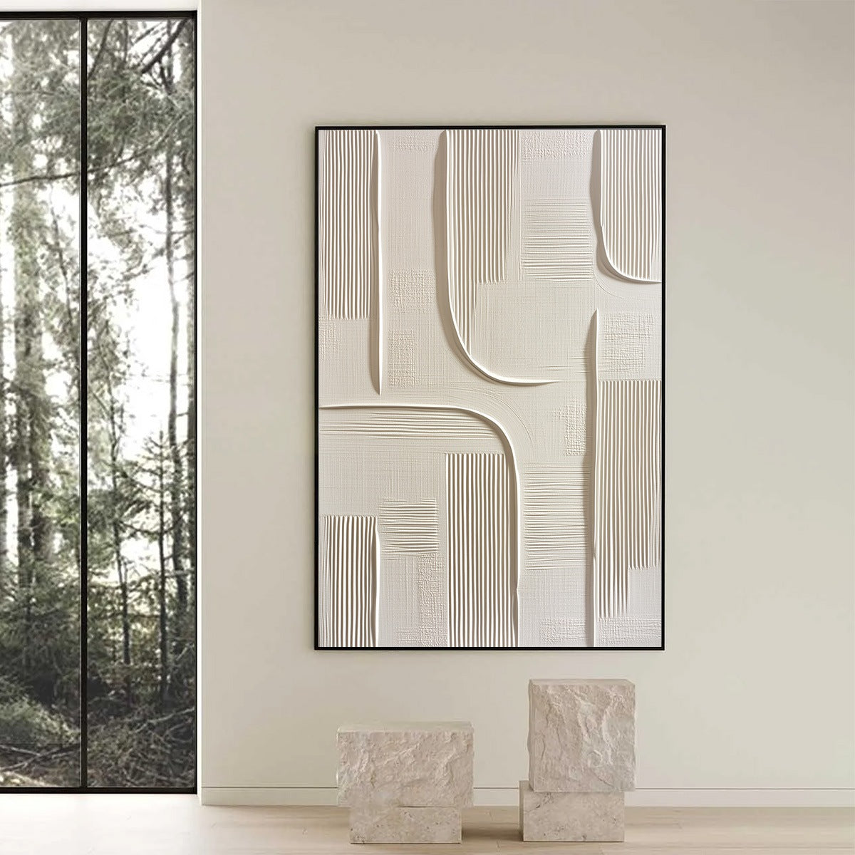 URBAN PATHWAYS: Textured Minimalist Wabi Sabi Abstract Wall Art