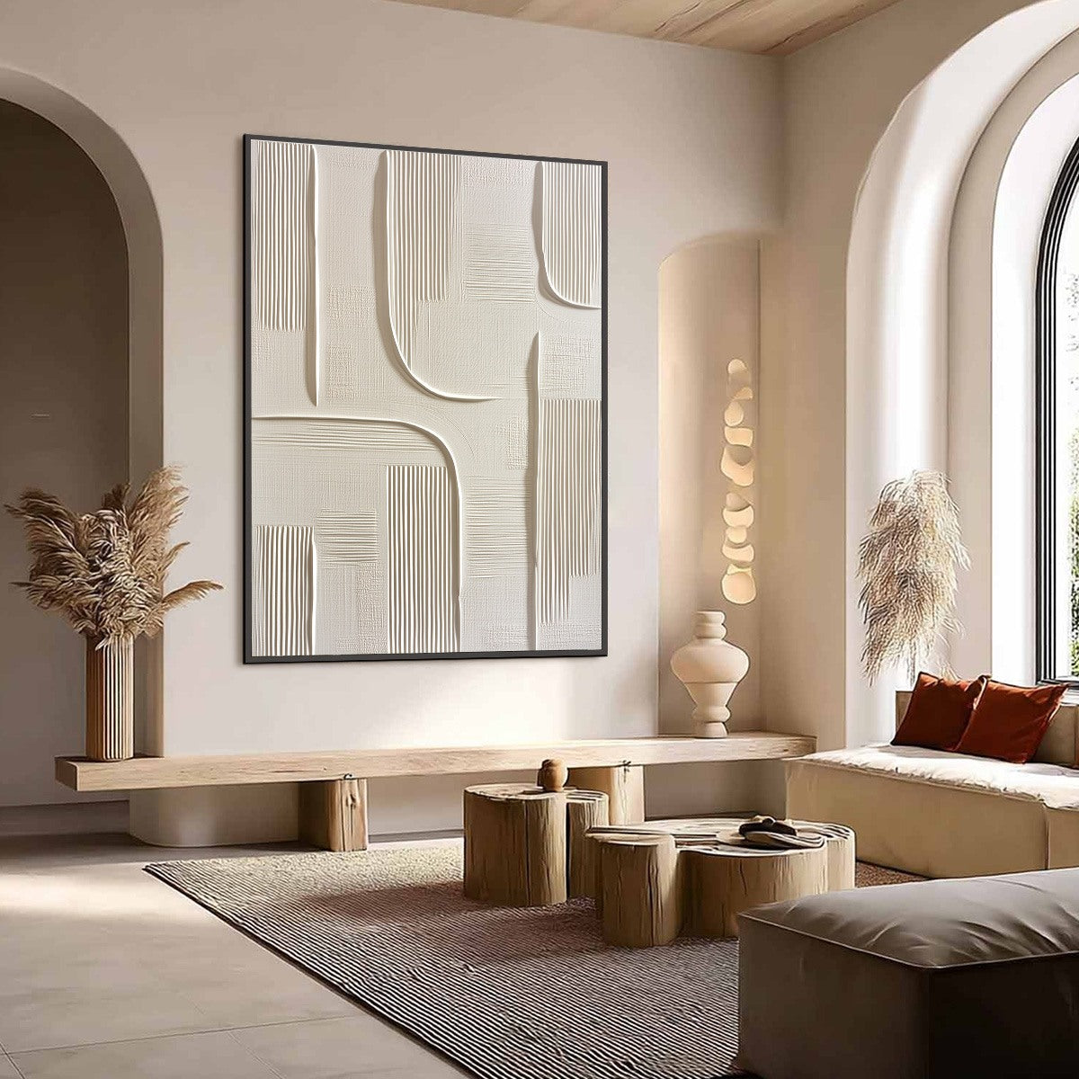 URBAN PATHWAYS: Textured Minimalist Wabi Sabi Abstract Wall Art