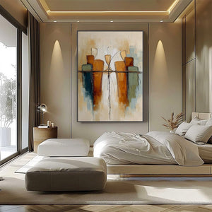 URBAN REFLECTIONS: Textured Abstract Cityscape Reflection Oil Painting