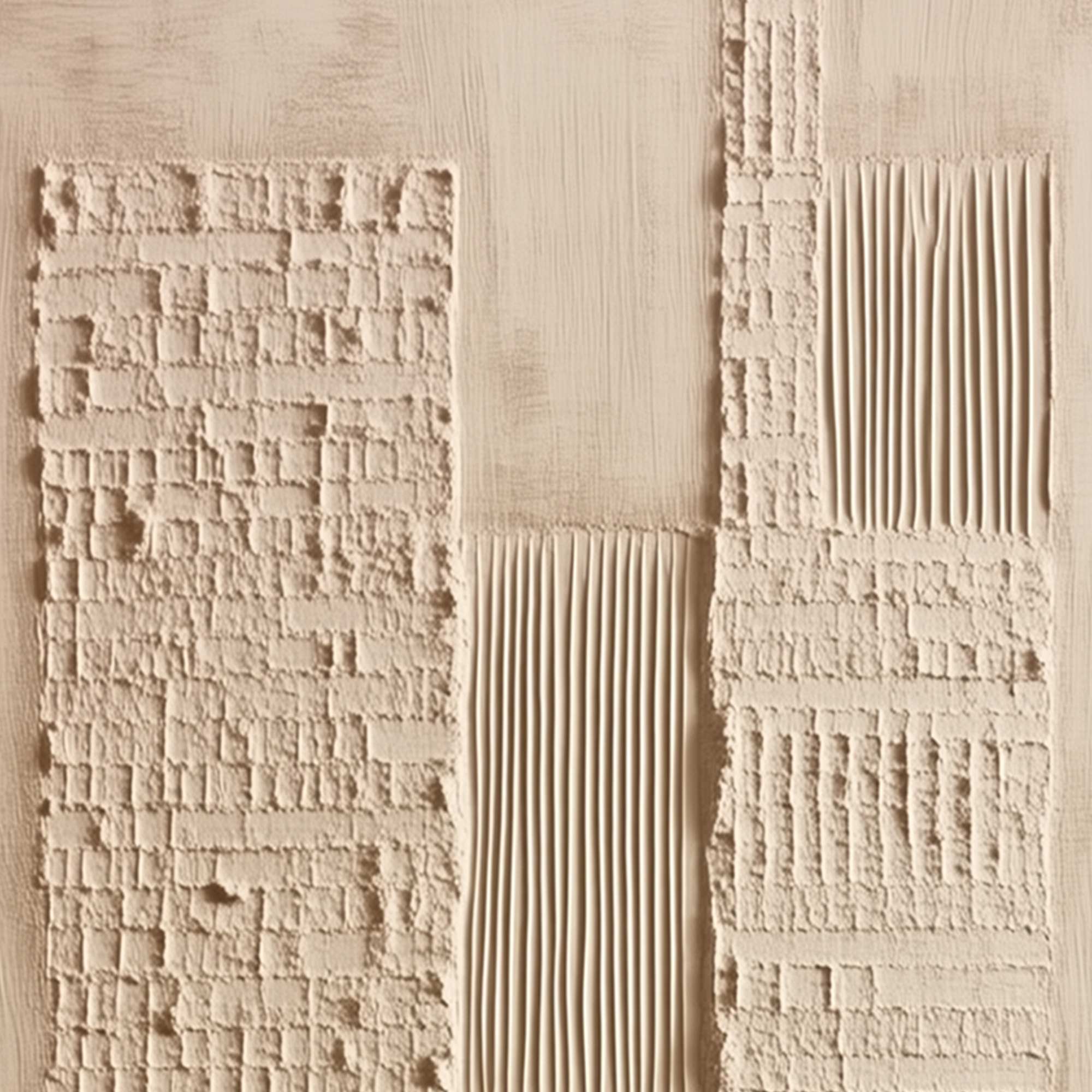 URBAN RELIC: Textured Minimalist Abstract Painting in Neutral Beige Tones