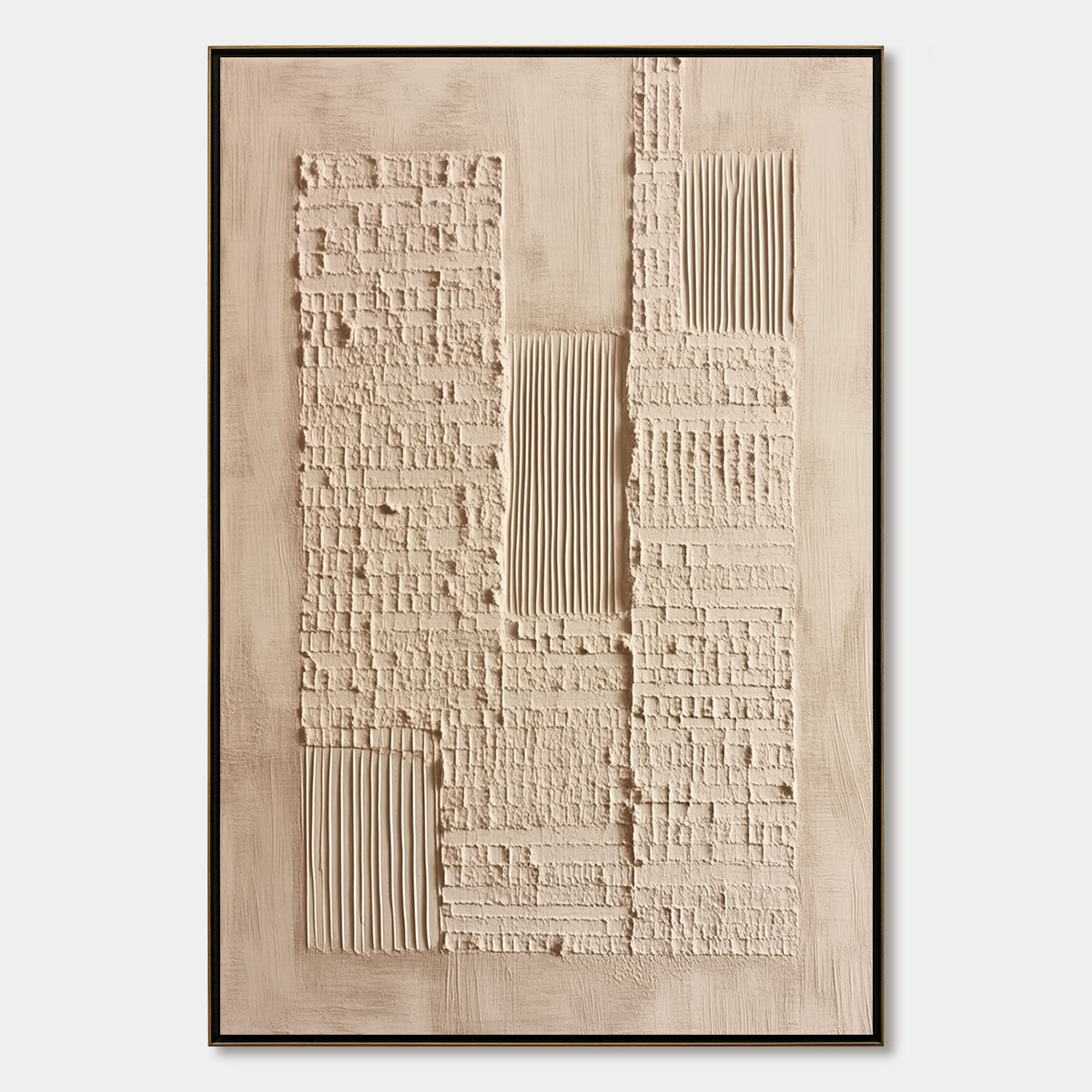 URBAN RELIC: Textured Minimalist Abstract Painting in Neutral Beige Tones
