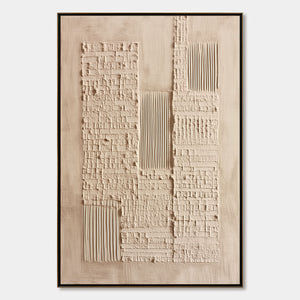 URBAN RELIC: Textured Minimalist Abstract Painting in Neutral Beige Tones