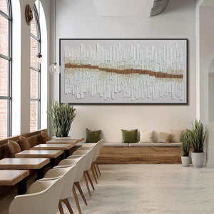 URBAN RHYTHM: Large Horizontal Textured Minimalist Abstract Painting