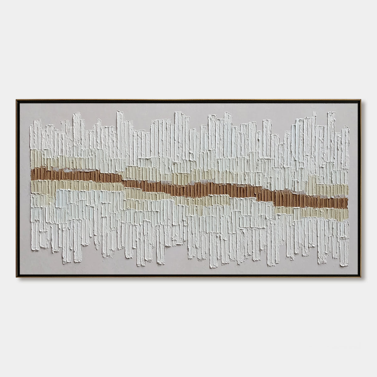 URBAN RHYTHM: Large Horizontal Textured Minimalist Abstract Painting