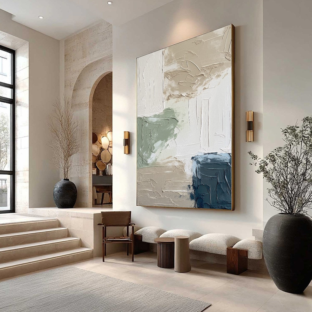 URBAN SANCTUARY: Textured Minimalist Abstract Painting
