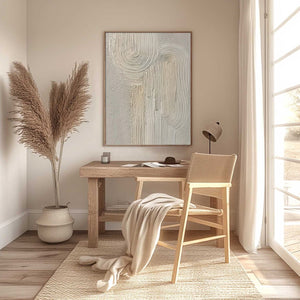 URBAN SANCTUARY: Textured Minimalist Arch Abstract Painting