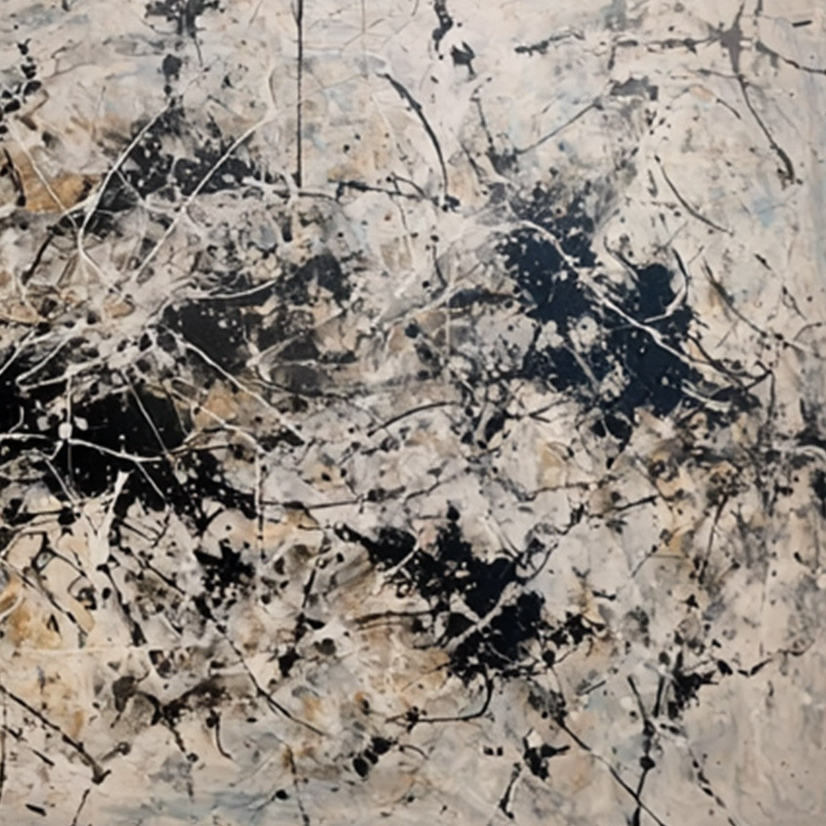 URBAN SYMPHONY: Large Black and White Abstract Textured Painting
