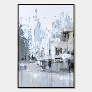 URBAN ECHO: Abstract Minimalist Cityscape Painting