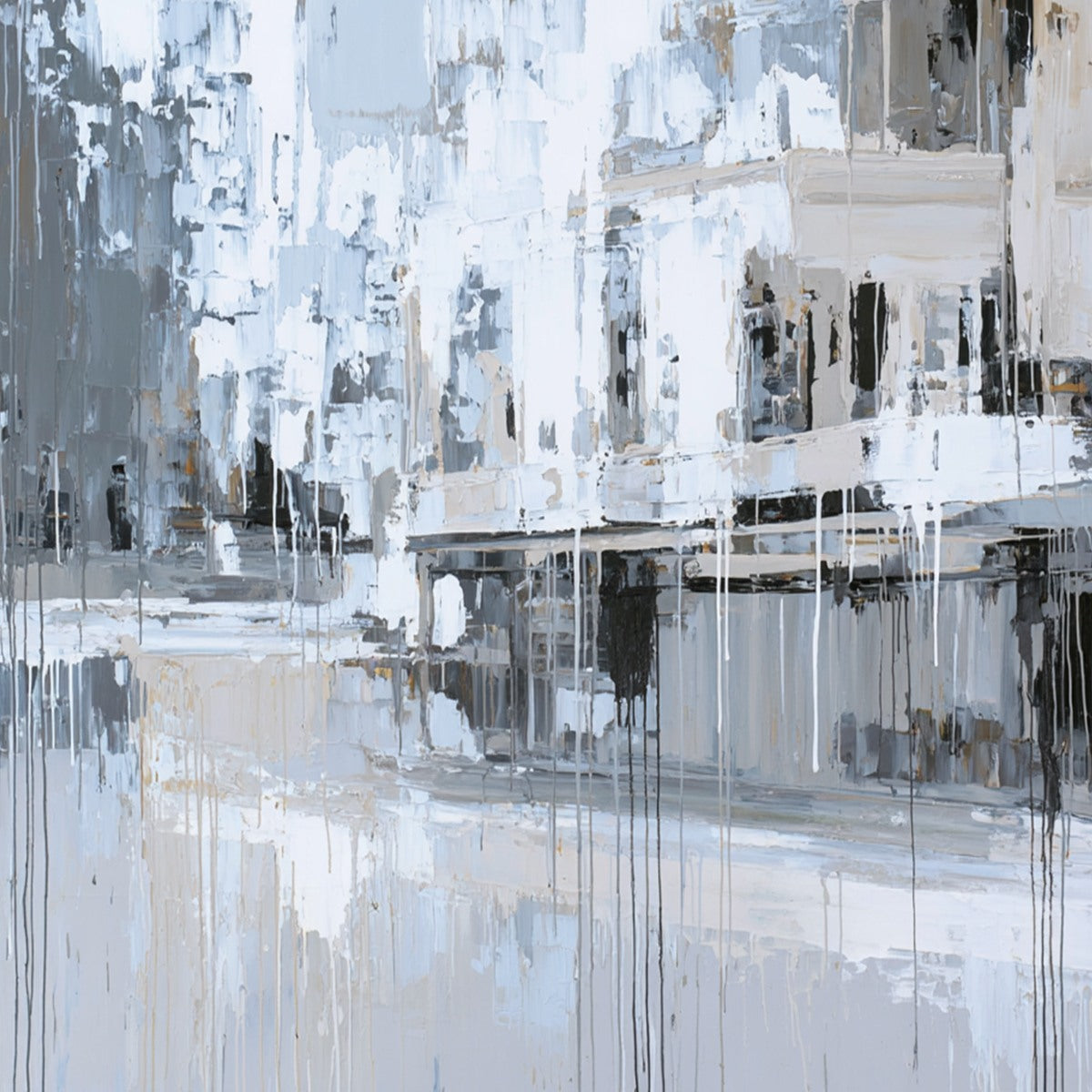 URBAN ECHO: Abstract Minimalist Cityscape Painting