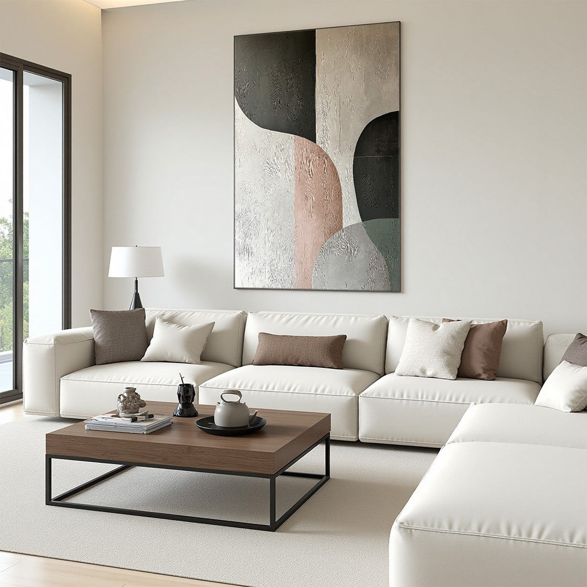 URBAN FORMS: Textured Minimalist Abstract Oil Painting