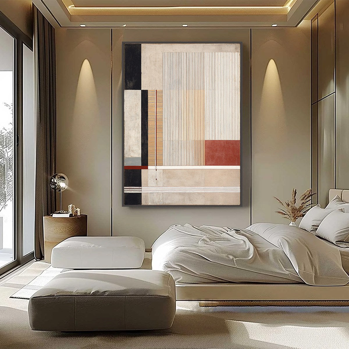 URBAN GRID: Modern Geometric Abstract Architectural Painting