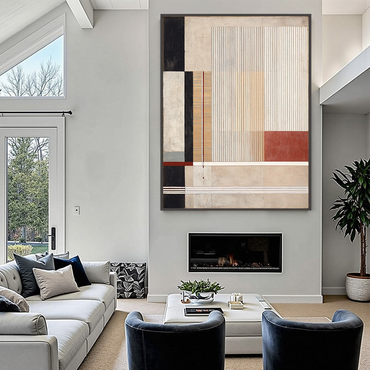 URBAN GRID: Modern Geometric Abstract Architectural Painting