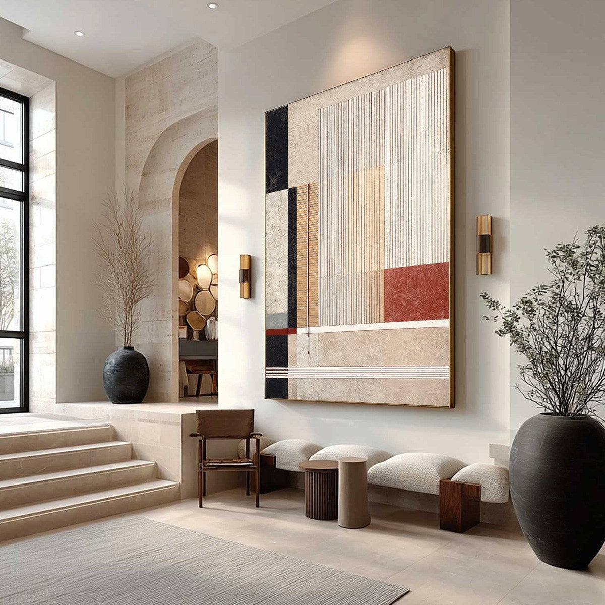 URBAN GRID: Modern Geometric Abstract Architectural Painting