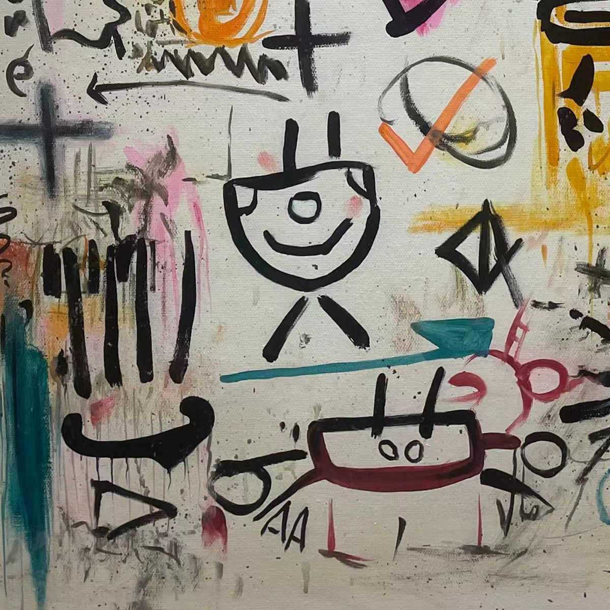 URBAN HEARTBEAT: Graffiti-Style Abstract Oil Painting