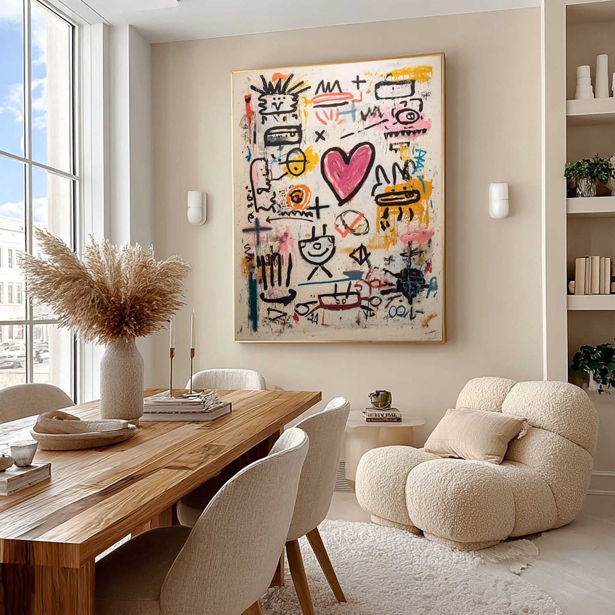 URBAN HEARTBEAT: Graffiti-Style Abstract Oil Painting