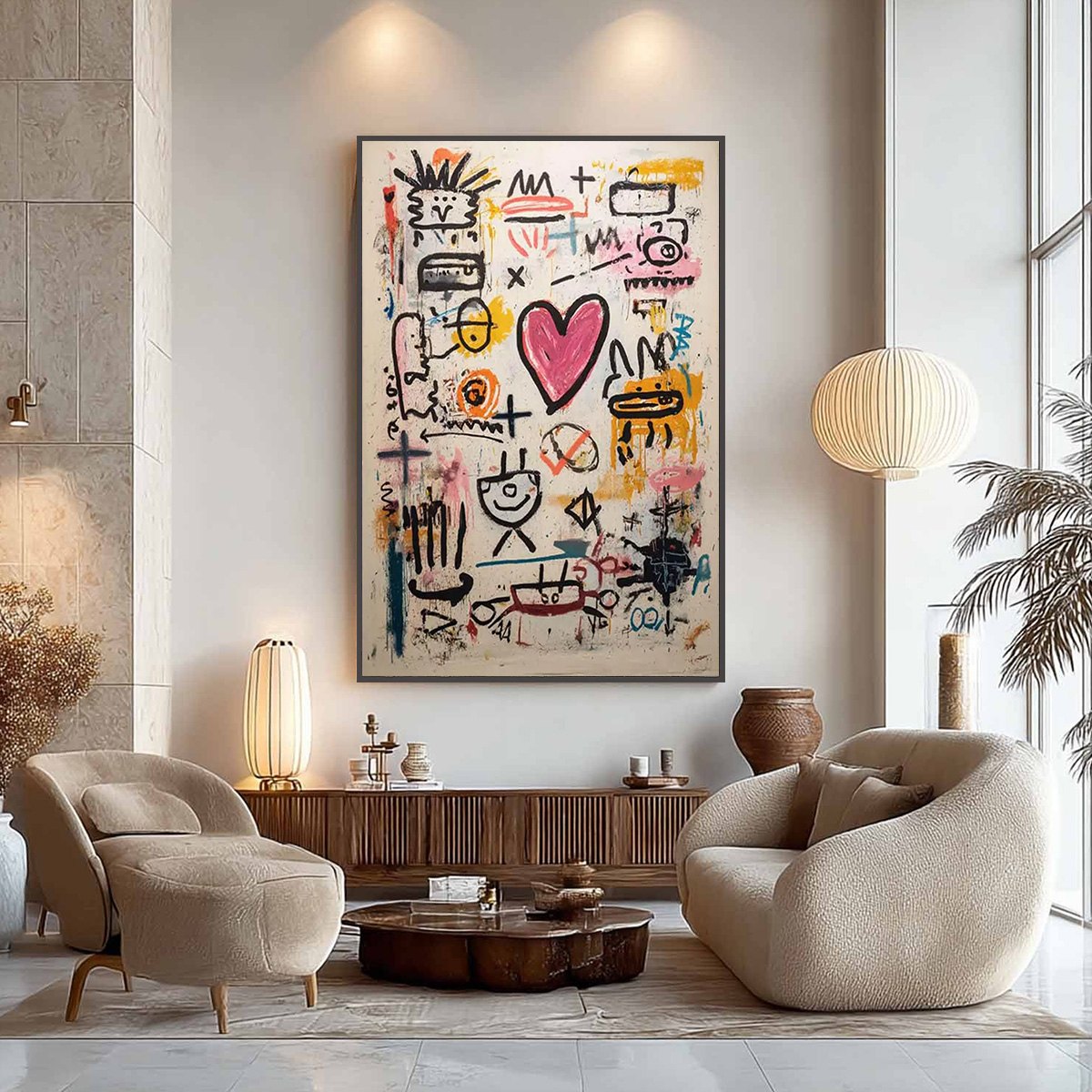 URBAN HEARTBEAT: Graffiti-Style Abstract Oil Painting