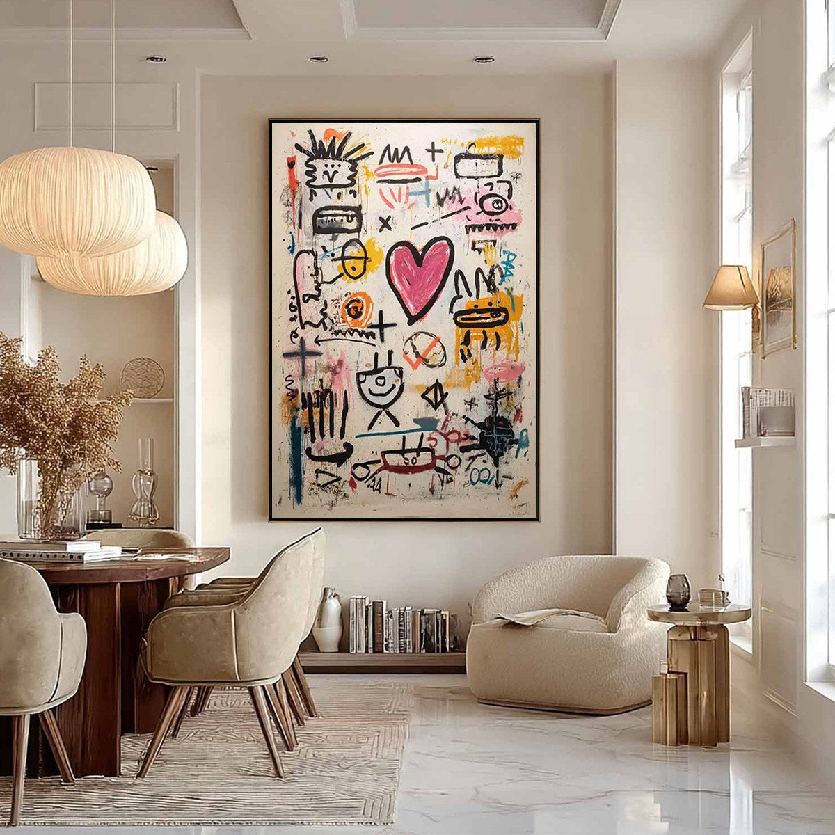 URBAN HEARTBEAT: Graffiti-Style Abstract Oil Painting