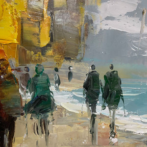 URBAN VIBRANCE: Textured Abstract Cityscape Oil Painting
