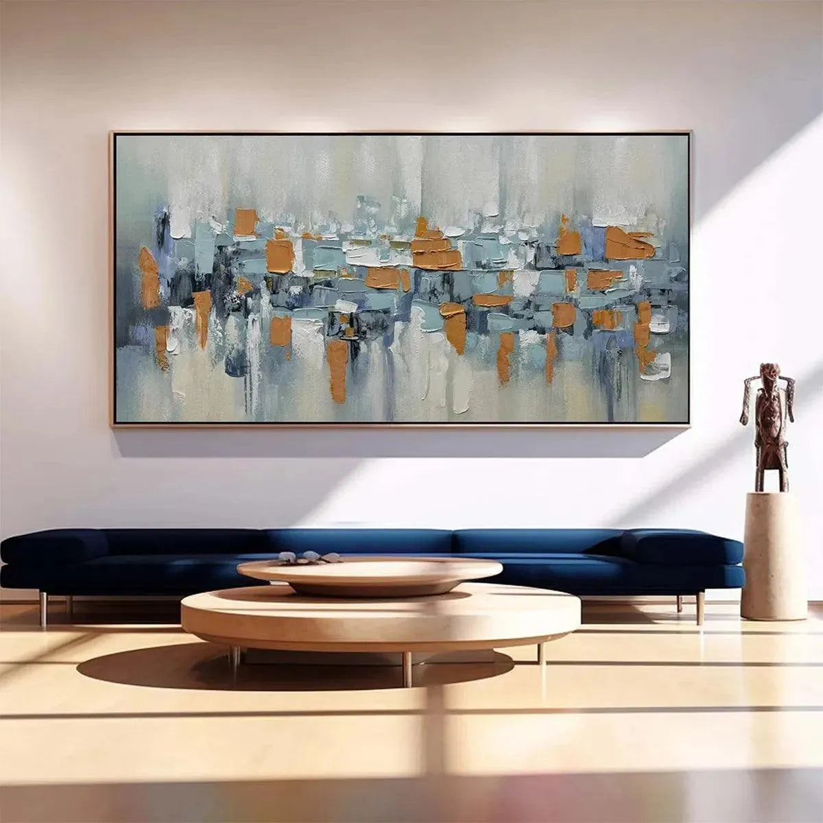 Urban Abstract: Textured Abstract Painting | Modern Wall Art | Panoramic Canvas | Office Decor
