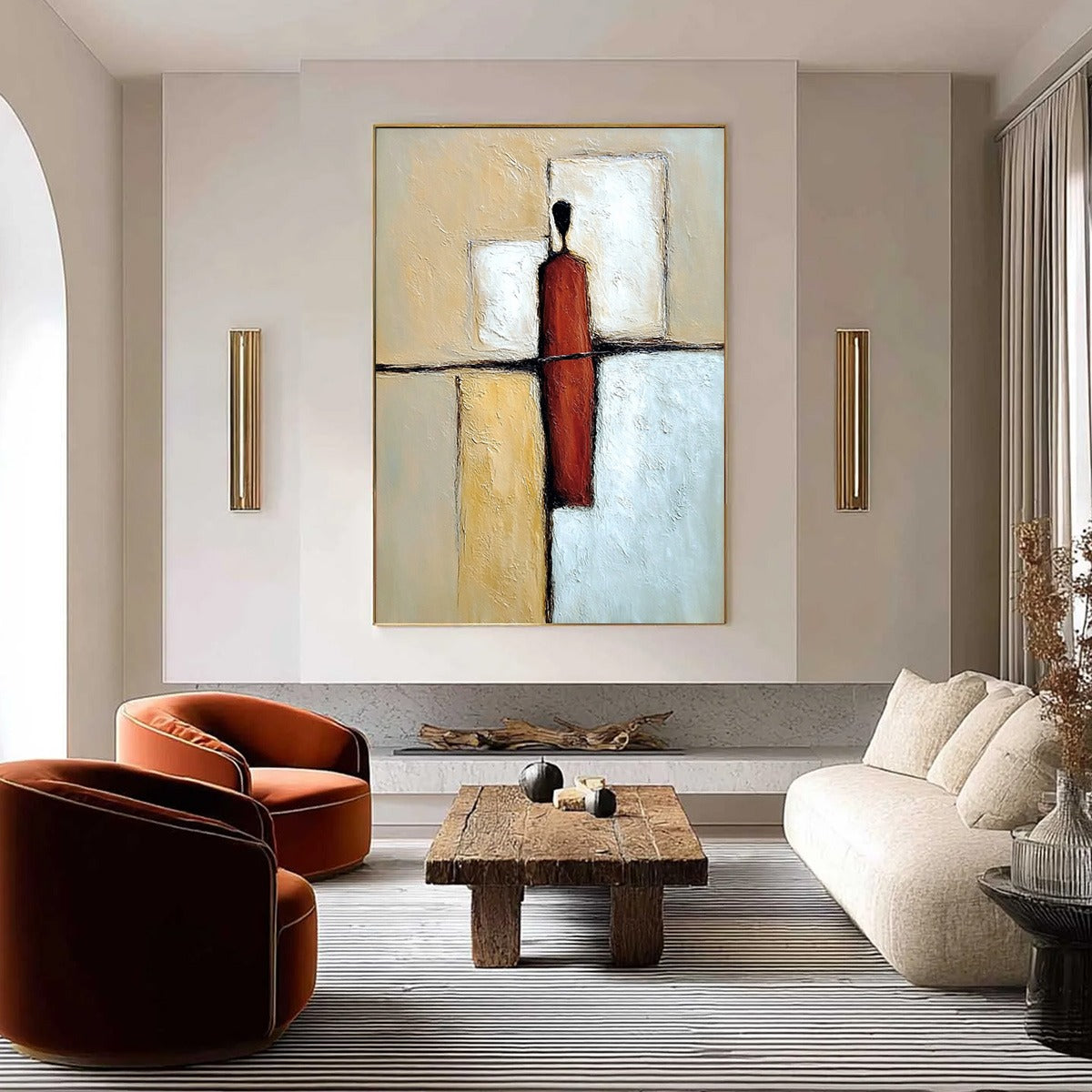 VANGUARD: Textured Abstract Figurative Painting for Modern Decor