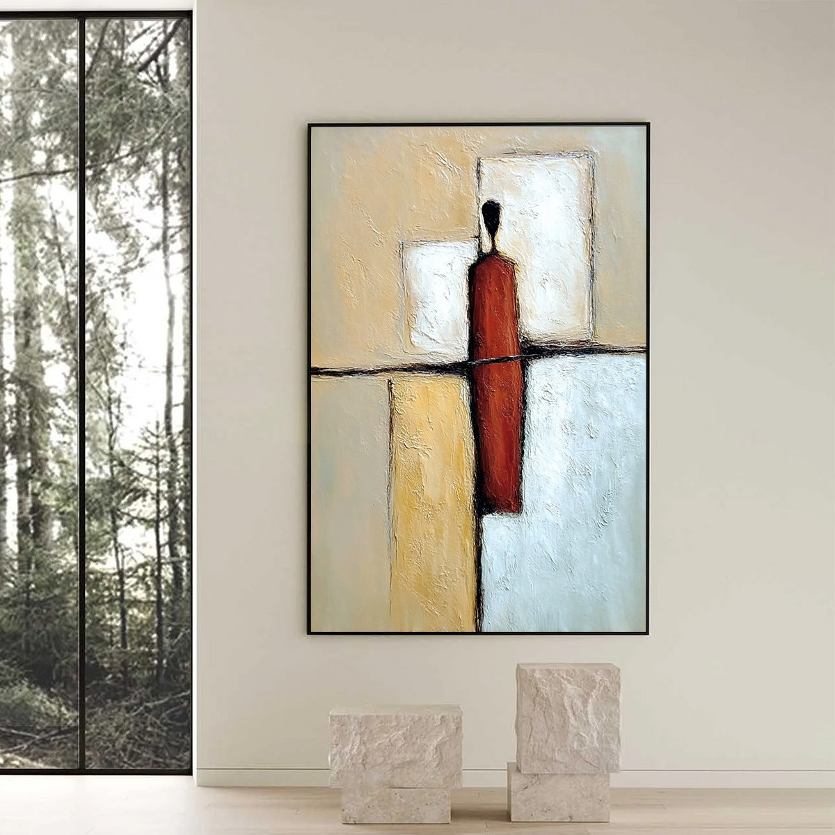 VANGUARD: Textured Abstract Figurative Painting for Modern Decor