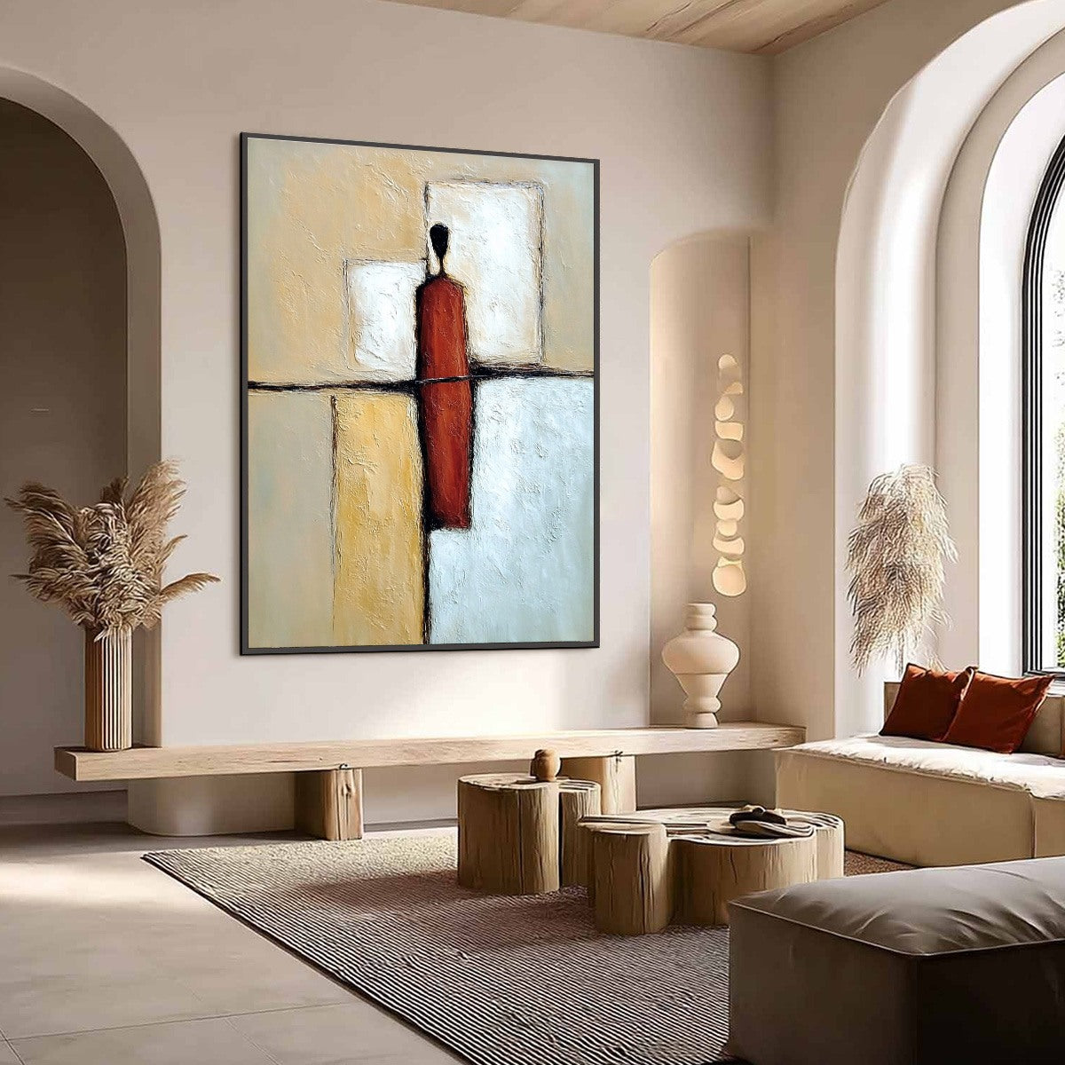 VANGUARD: Textured Abstract Figurative Painting for Modern Decor