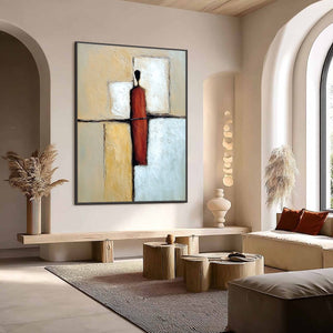 VANGUARD: Textured Abstract Figurative Painting for Modern Decor