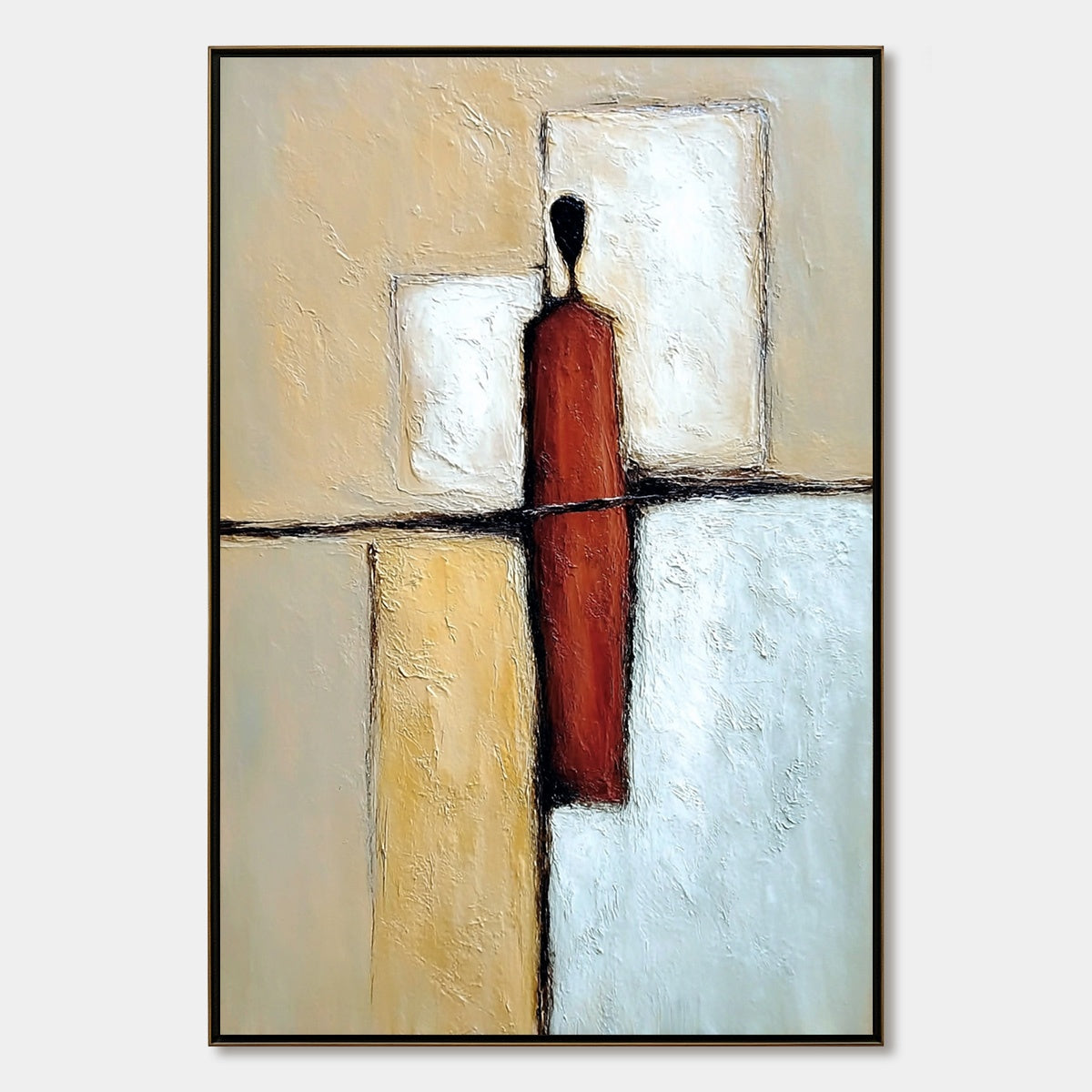 VANGUARD: Textured Abstract Figurative Painting for Modern Decor