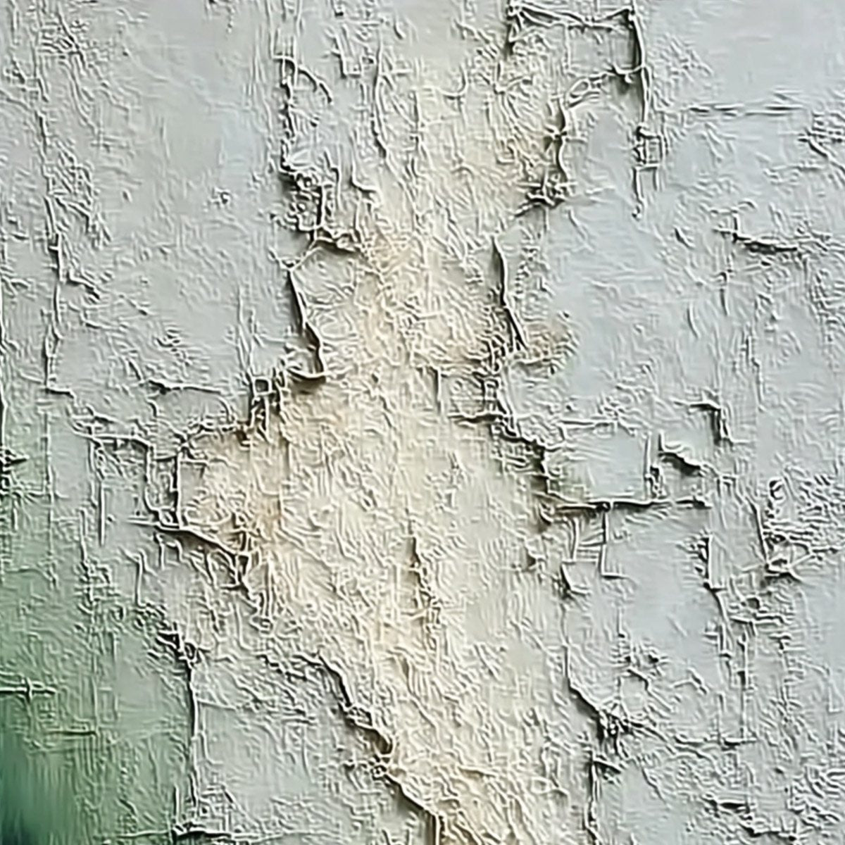VERDANT CHASM: Textured Wabi Sabi Abstract Landscape Painting