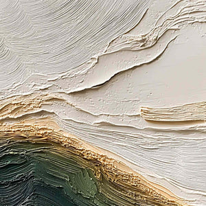 VERDANT COAST: Wabi Sabi Style Textured Abstract Landscape Painting