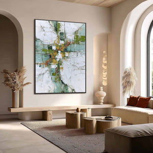 VERDANT ECHO: Textured Abstract Painting in Earth Tones