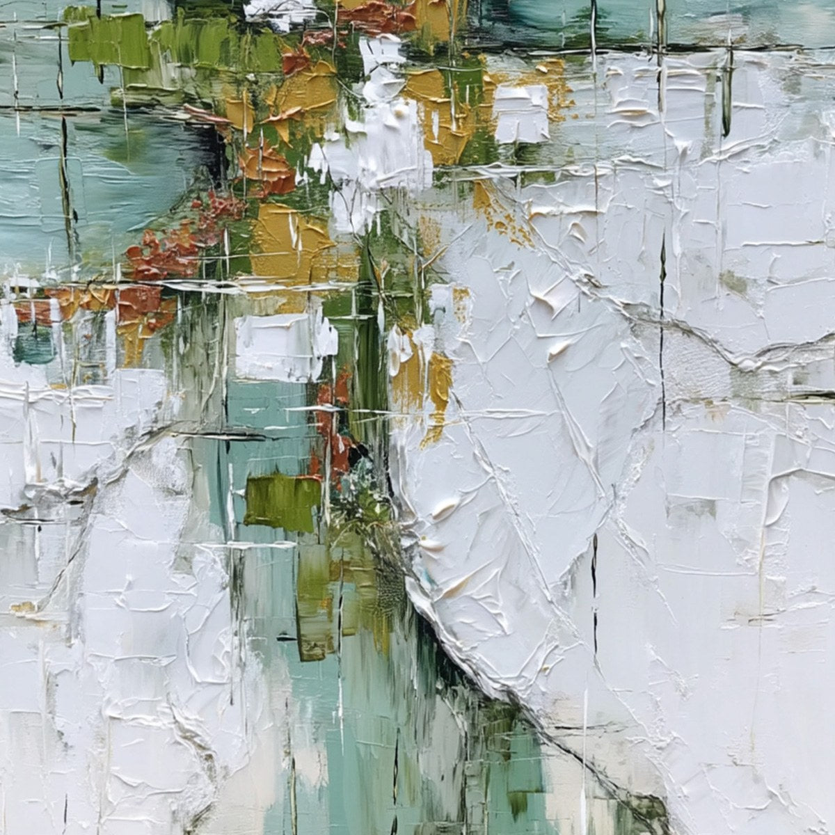 VERDANT ECHO: Textured Abstract Painting in Earth Tones