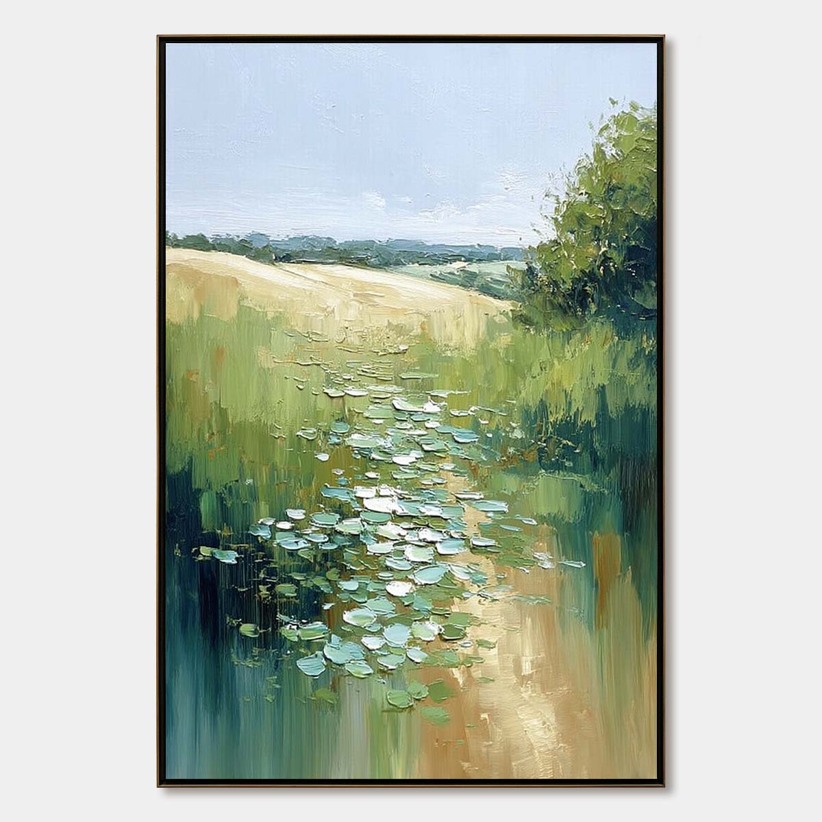 VERDANT PATH: Textured Impasto Landscape Painting