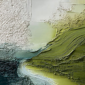 VERDANT PATH: Textured Wabi Sabi Abstract Landscape Painting