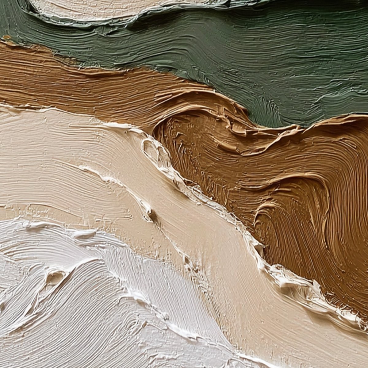 VERDANT RIDGE: Textured Wabi Sabi Abstract Landscape Painting